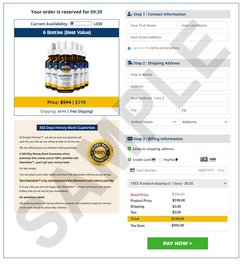 HeartAide Checkout Page